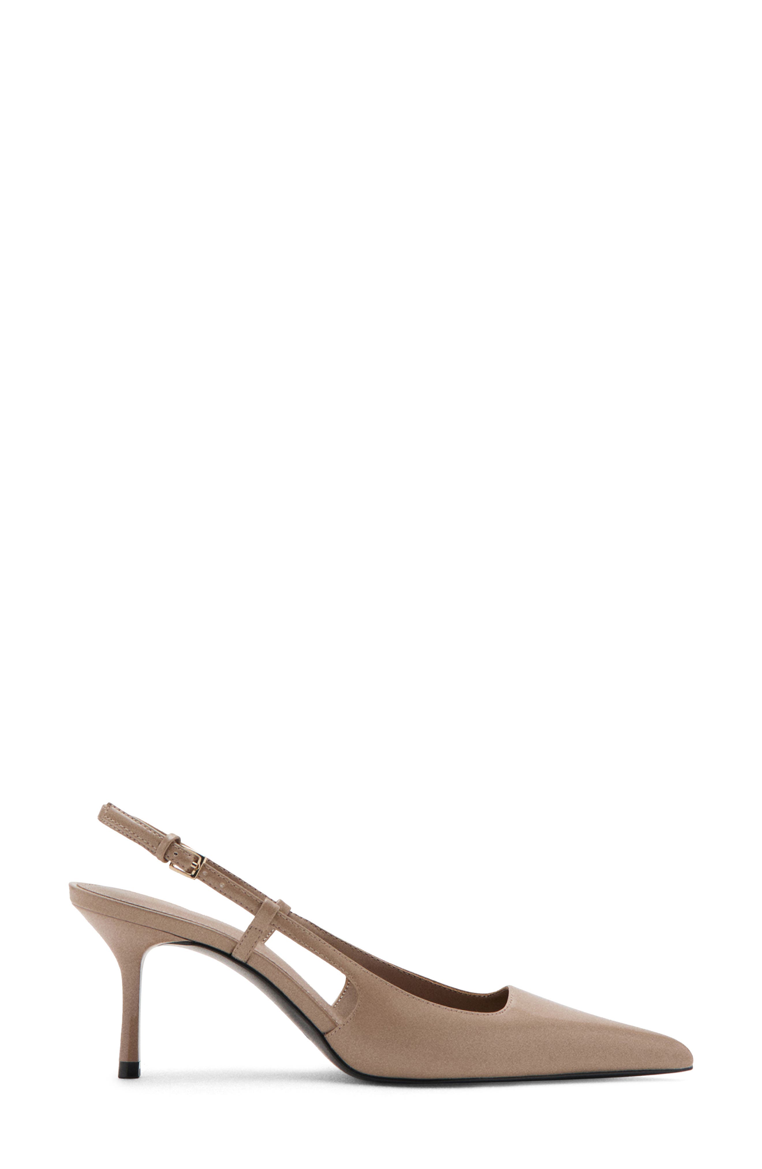 MANGO Pistachio Pointed Toe Slingback Pump, Alternate, color, Beige