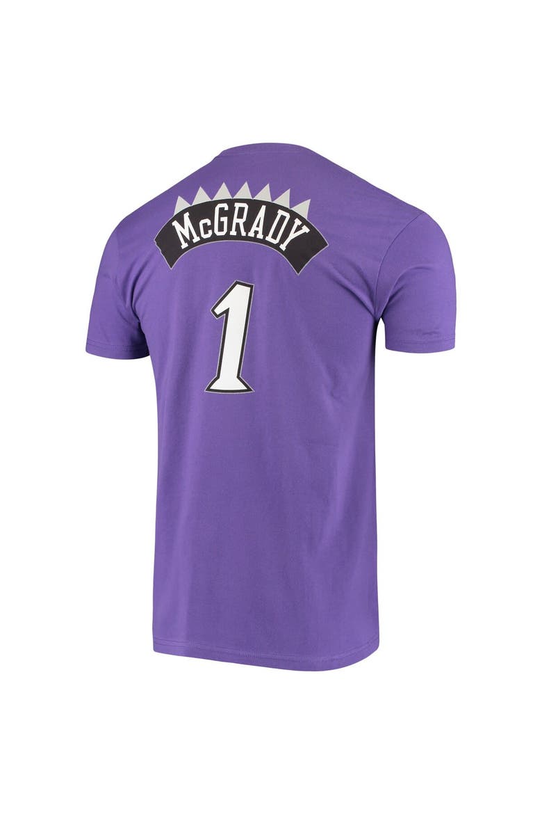 Men's Mitchell & Ness Tracy McGrady Purple Toronto Raptors Hardwood Classics Stitch Name & Number T-Shirt, Alternate, color, Purple