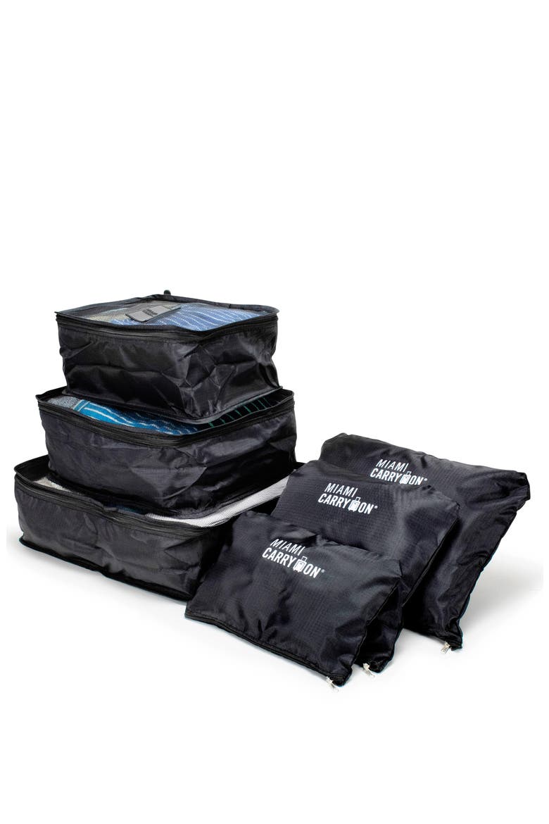 Travelers 6 Piece Organizational Packing Cubes, Alternate, color, Black