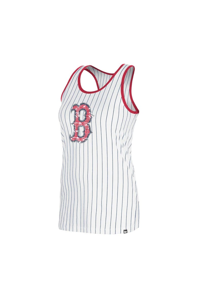 Women's New Era White Boston Red Sox Gameday Pinstripe Tank Top, Alternate, color, White