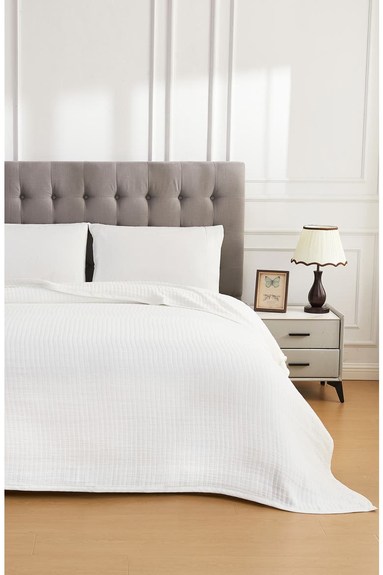 Cloud Cotton Gauze Blanket, Alternate, color, WHITE