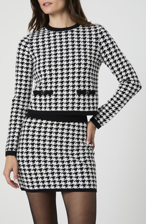 Houndstooth Jacquard Sweater