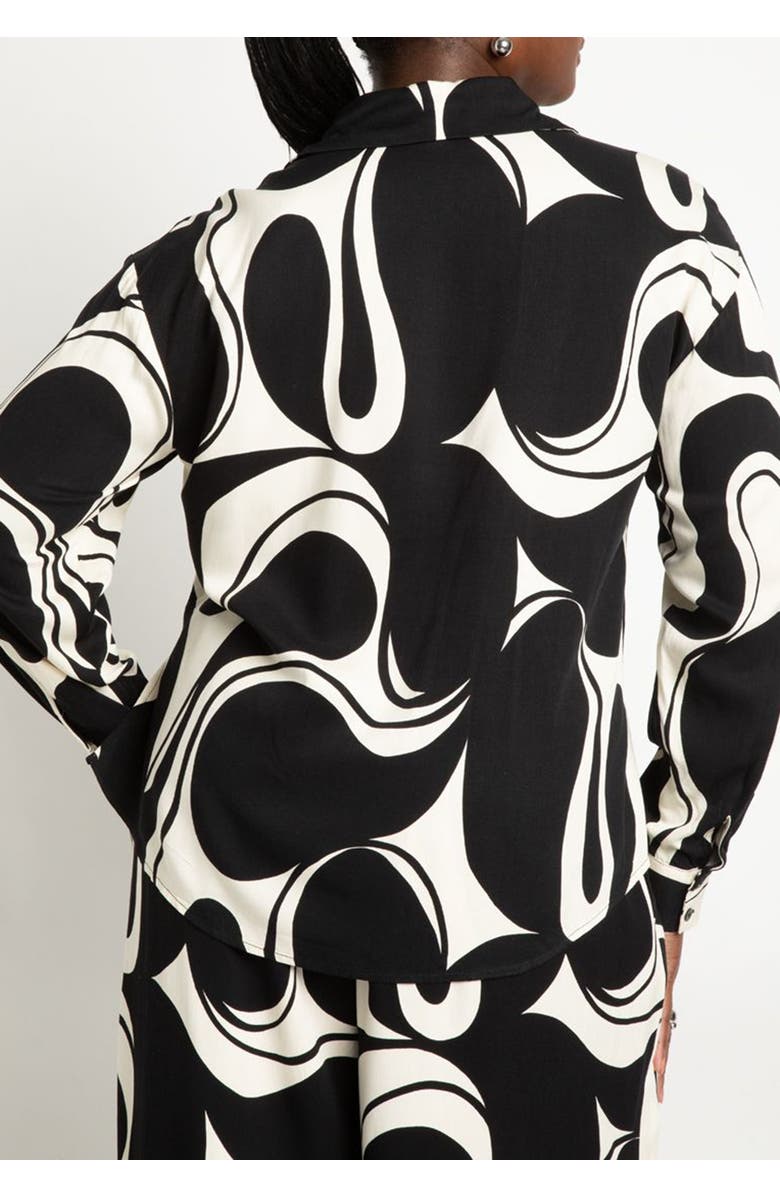 ELOQUII Printed Button Down, Alternate, color,