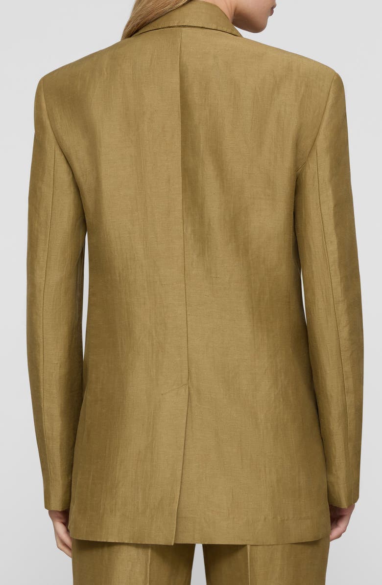 Lafayette 148 New York Linen Blend Blazer, Alternate, color, Khaki Green