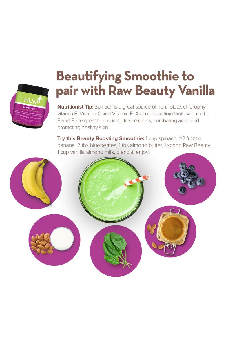 Hum Nutrition Raw Beauty Tahitian Vanilla & Berry Infusion Skin & Energy Green Superfood Powder, Alternate, color, 