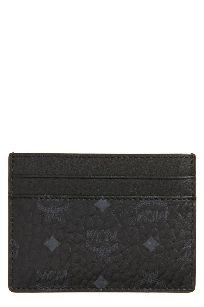 Aren Card Case in Visetos, Main, color, BLACK