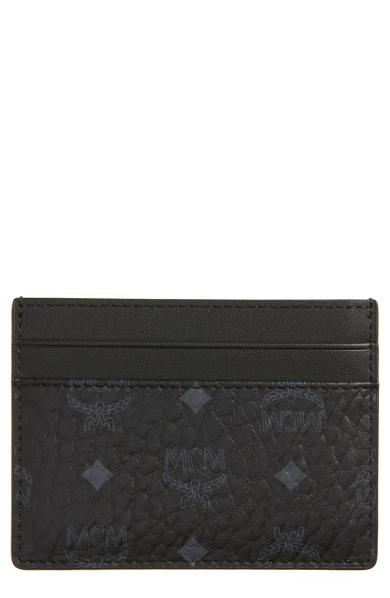 MCM Mini Aren Visetos Coated Canvas Card Case, Main, color,