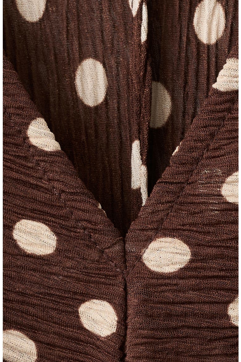 Print Midi Dress, Alternate, color, BROWN