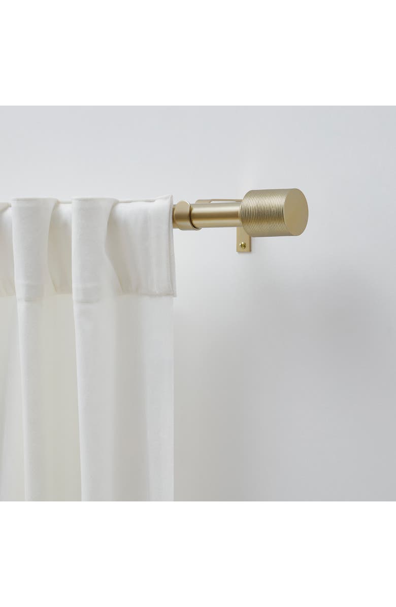 DKNY Fin Adjustable Curtain Rod & Finial Set, Alternate, color, Gold