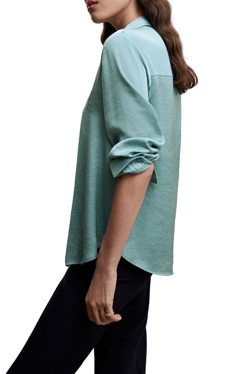 MANGO Satin Button-Up Shirt, Alternate, color, 