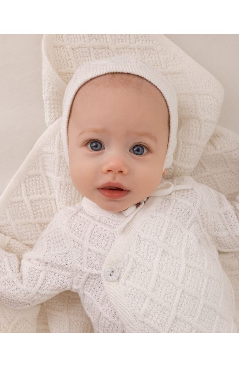 MiniMoi Kid's Cotton Knit Cardigan Set, Alternate, color, White