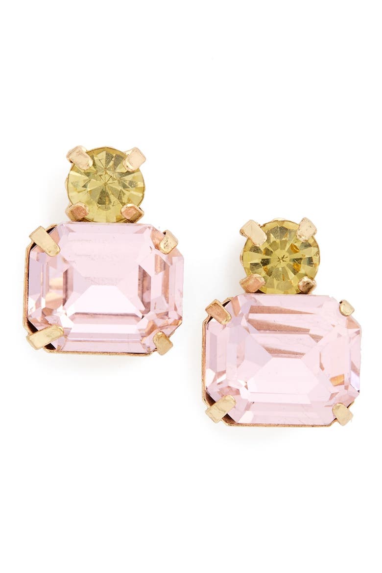 Two-Stone Stud Earrings, Main, color, JONQUIL/ ROSE