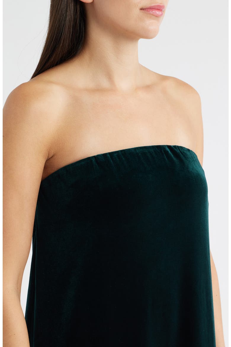 Breanna Strapless Velvet Gown, Alternate, color, EMERALD
