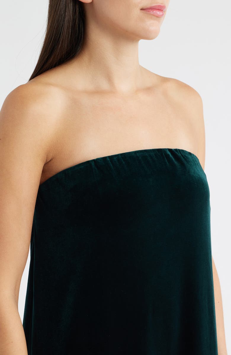 Lucy Paris Breanna Strapless Velvet Gown, Alternate, color, Emerald