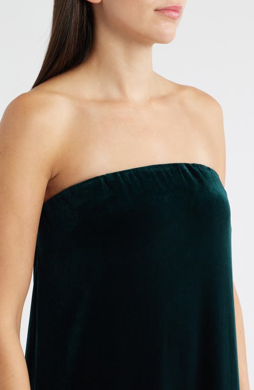 Lucy Paris Breanna Strapless Velvet Gown In Green