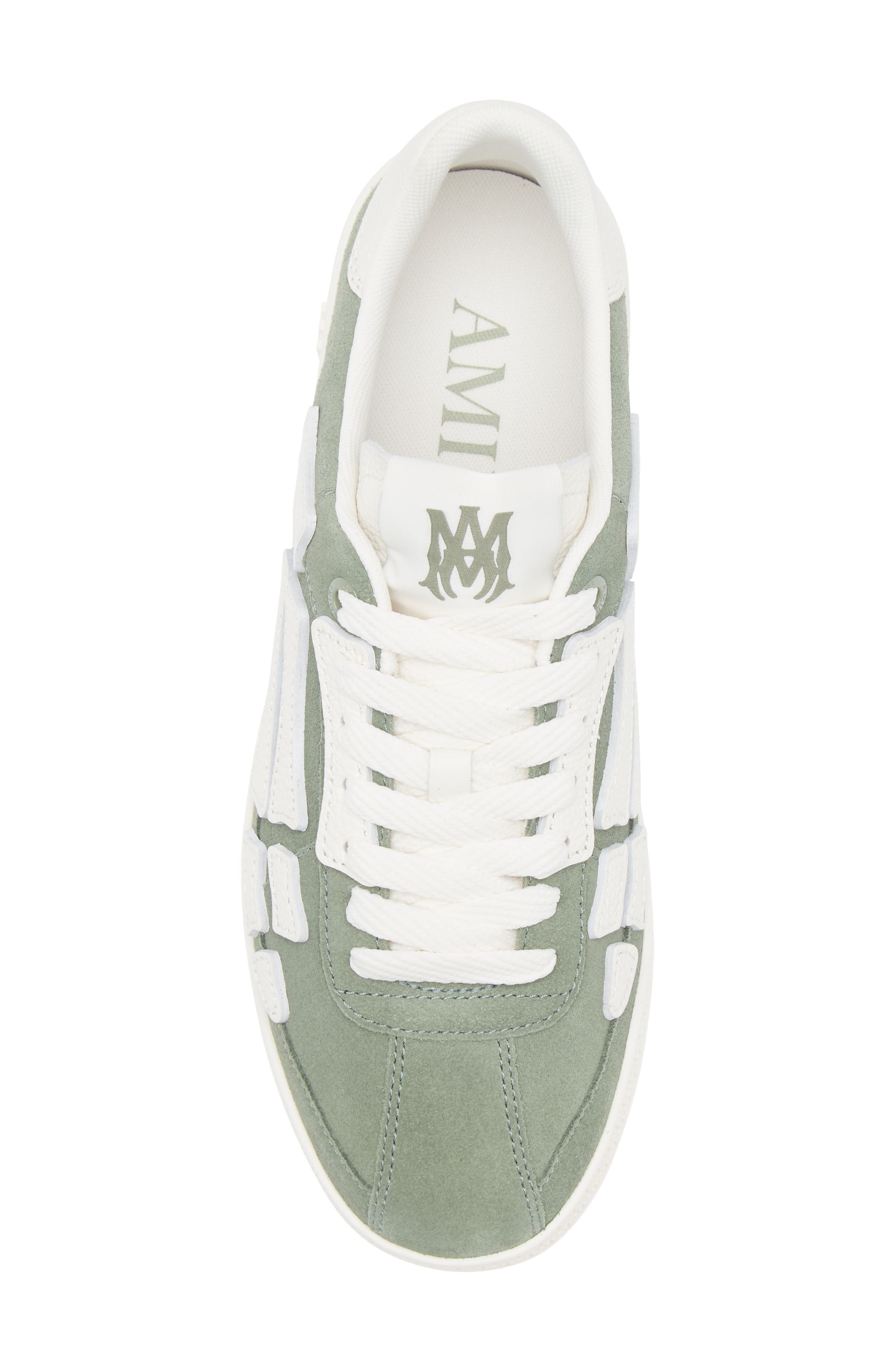 AMIRI Pacific Bones Suede Sneaker, Alternate, color, Olive