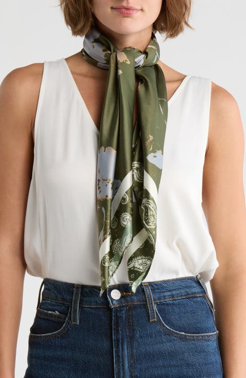 Floral Satin Scarf