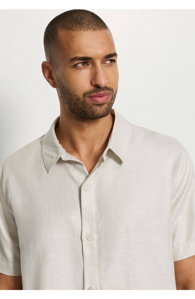 Hanro UC Linen and Cotton Woven Shirt, Alternate, color, Sandy