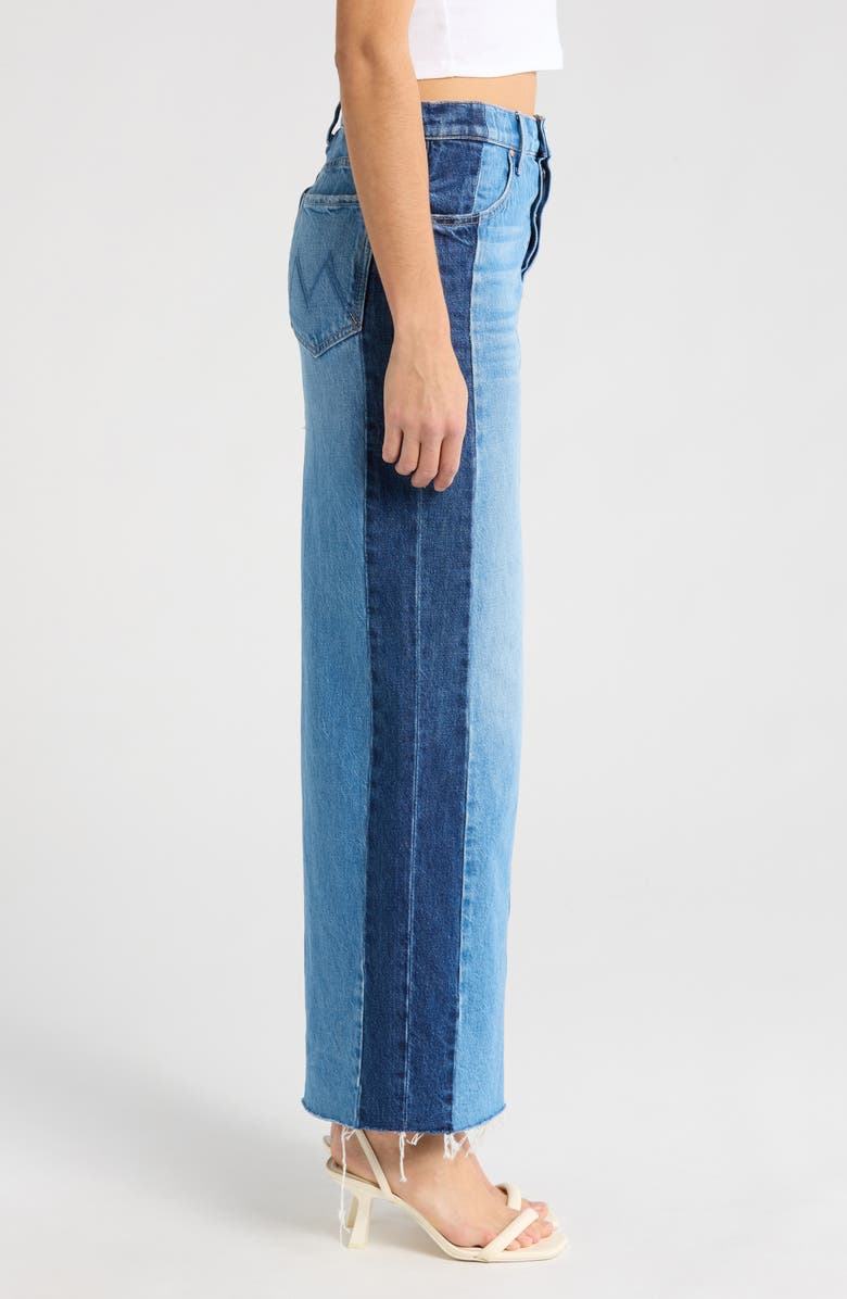 MOTHER The Flagpole Raw Hem Denim Maxi Skirt, Alternate, color, Double Stacked