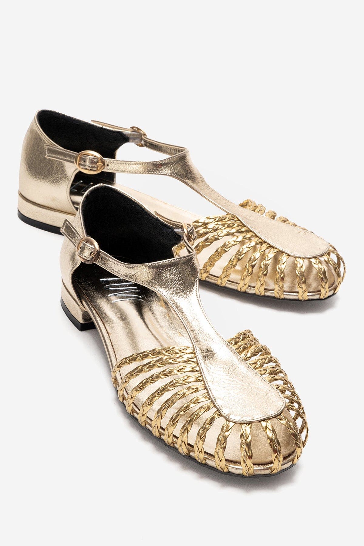 Onos Woven T Strap Sandal, Alternate, color, Gold