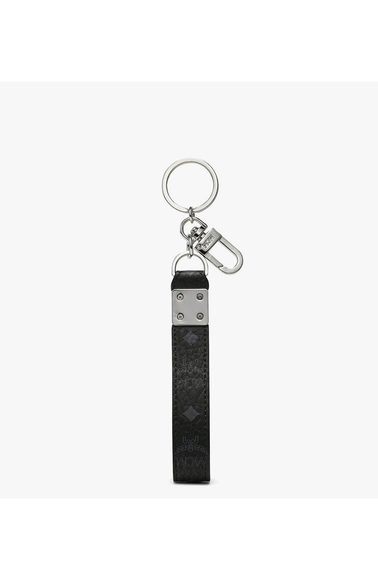 MCM Aren Key Holder in Visetos, Alternate, color, Black