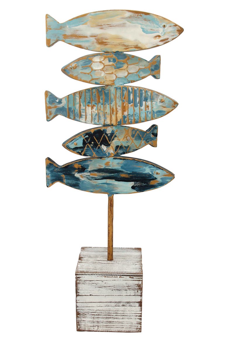 Fish Table Art, Main, color, WOOD/ METAL