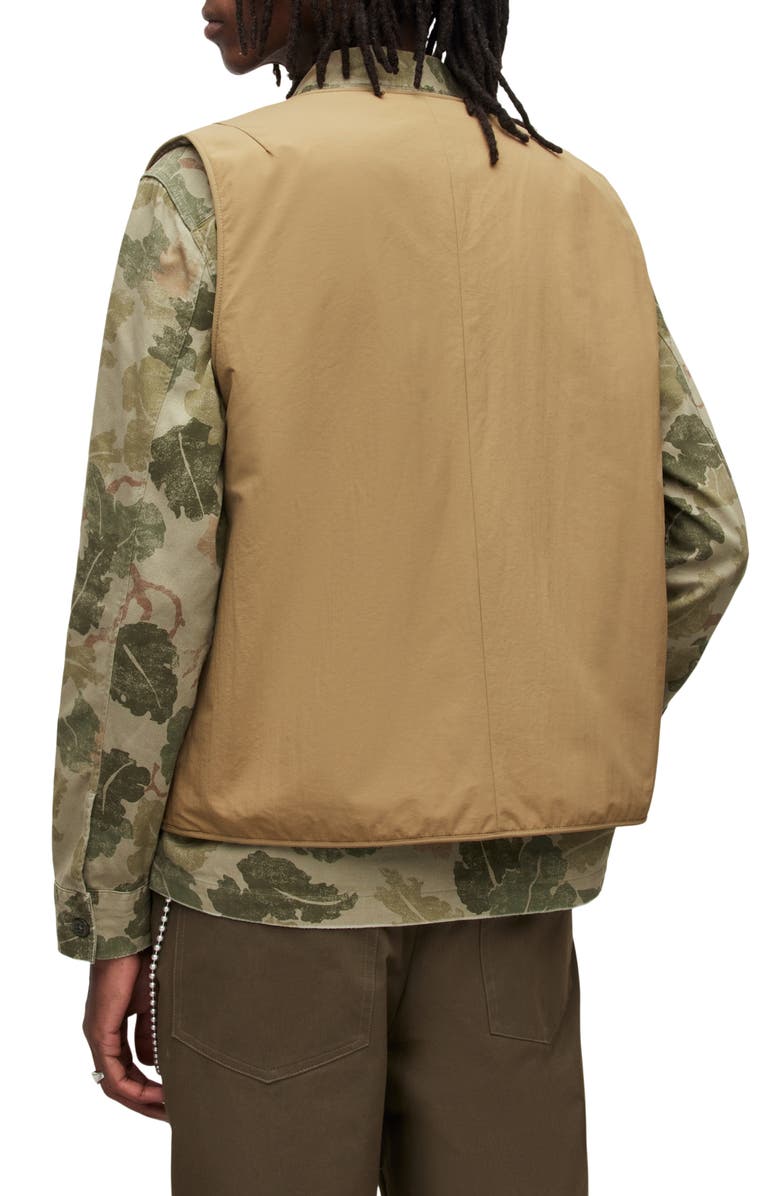 AllSaints Vibo Reversible Faux Shearling Lined Tech Vest, Alternate, color, Sand