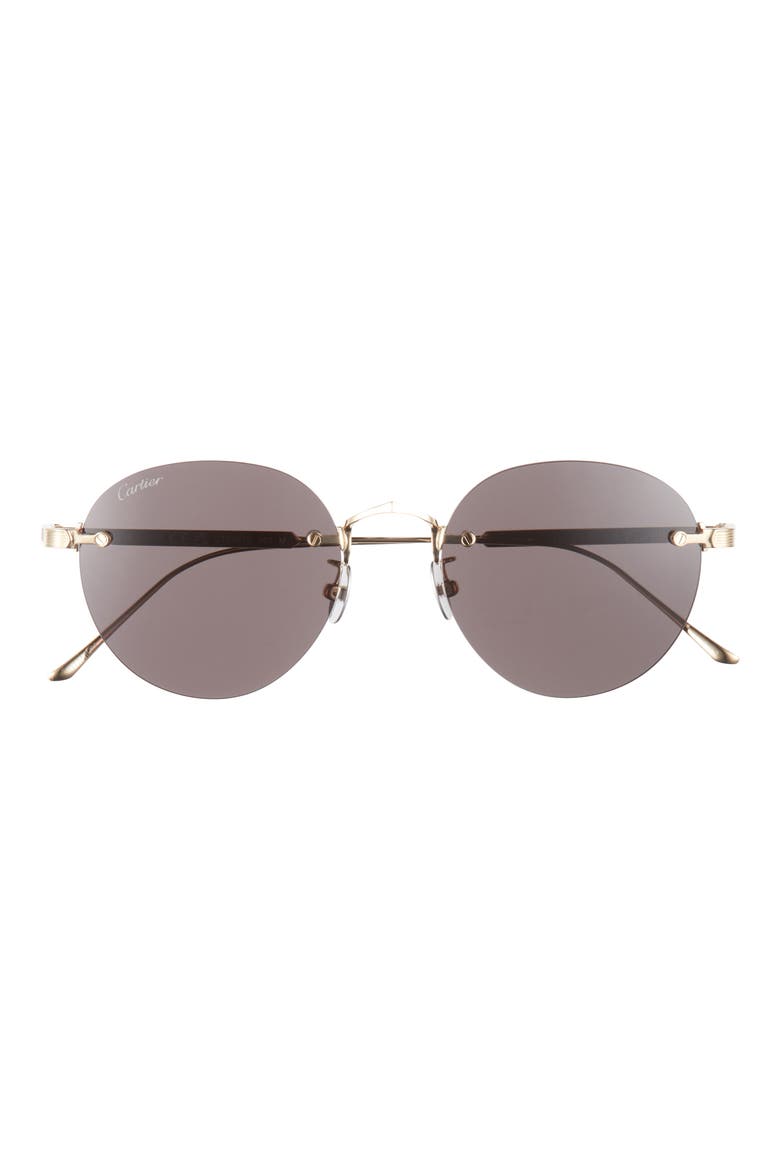 52mm Round Sunglasses, Main, color, GOLD