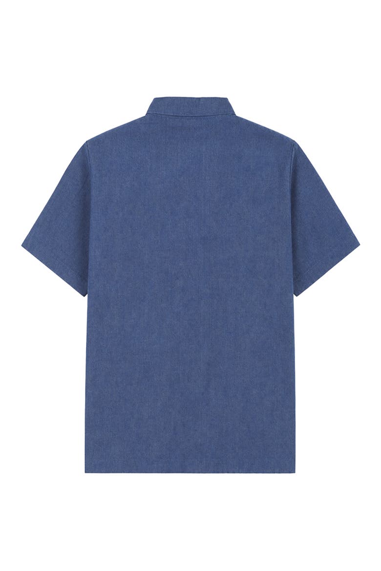 Kids' Denim Camp Shirt, Alternate, color, NAVY