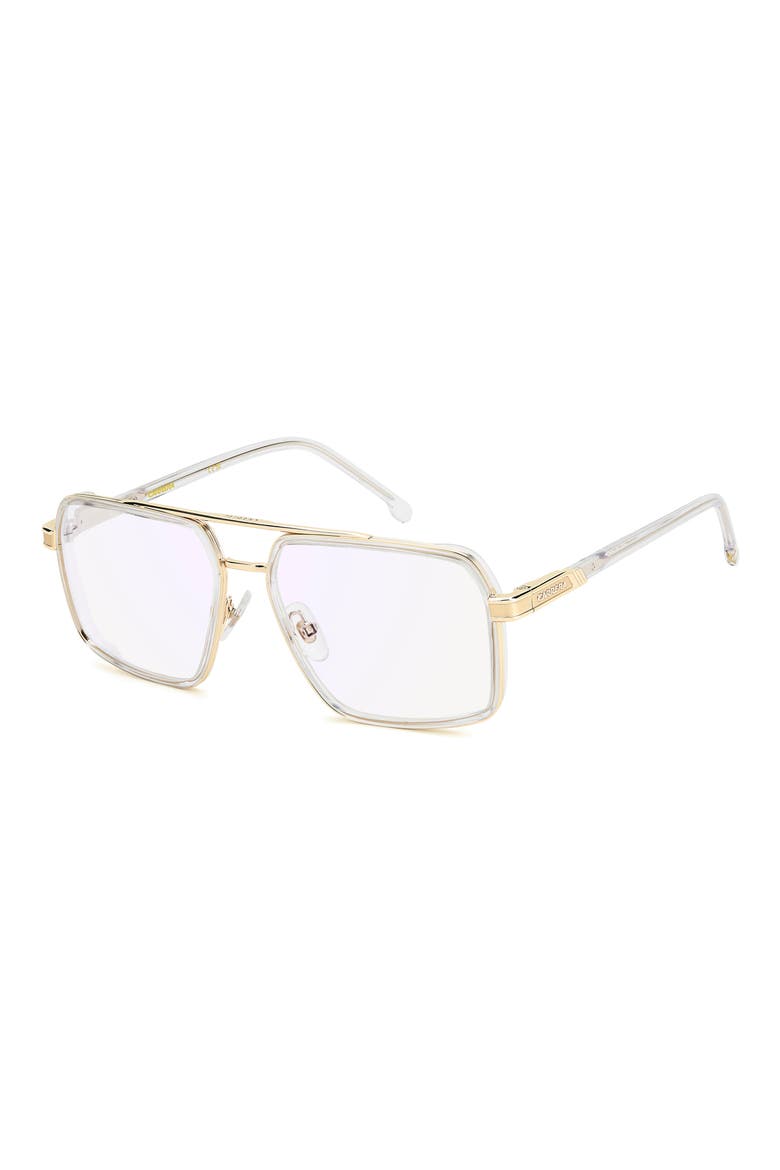 58mm Rectangular Optical Glasses, Alternate, color, CRYSTAL GOLD/ BLUE SP