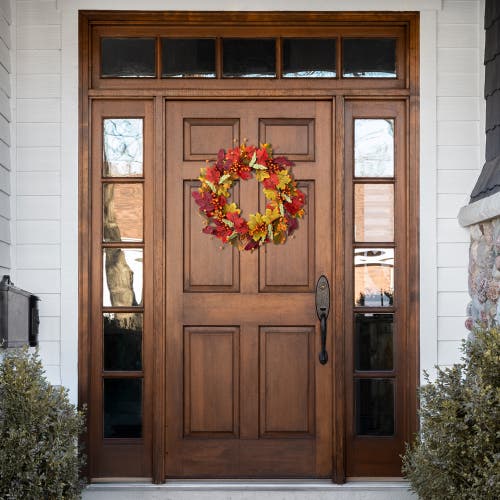 Northlight Leaves And Berries Artificial Fall Harvest Wreath In Multi