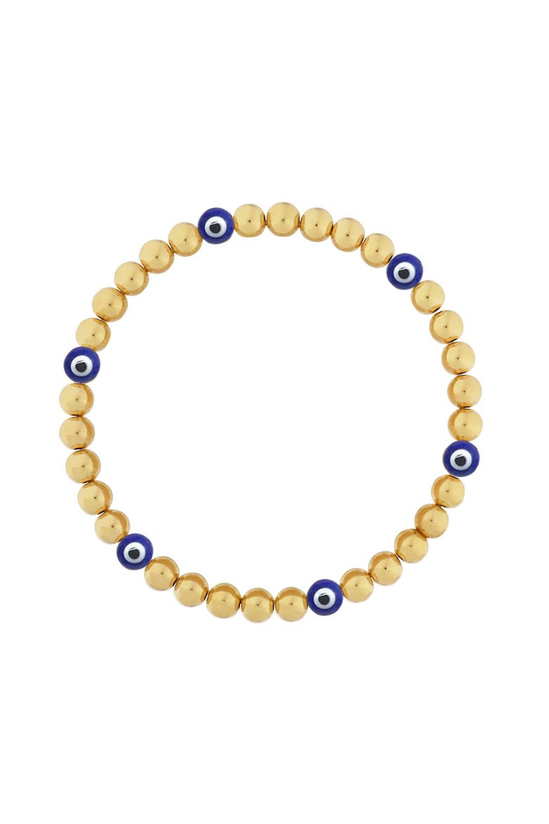 Women's 14K Gold Filled & Evil Eye Bead Bracelet, Main, color, Gold