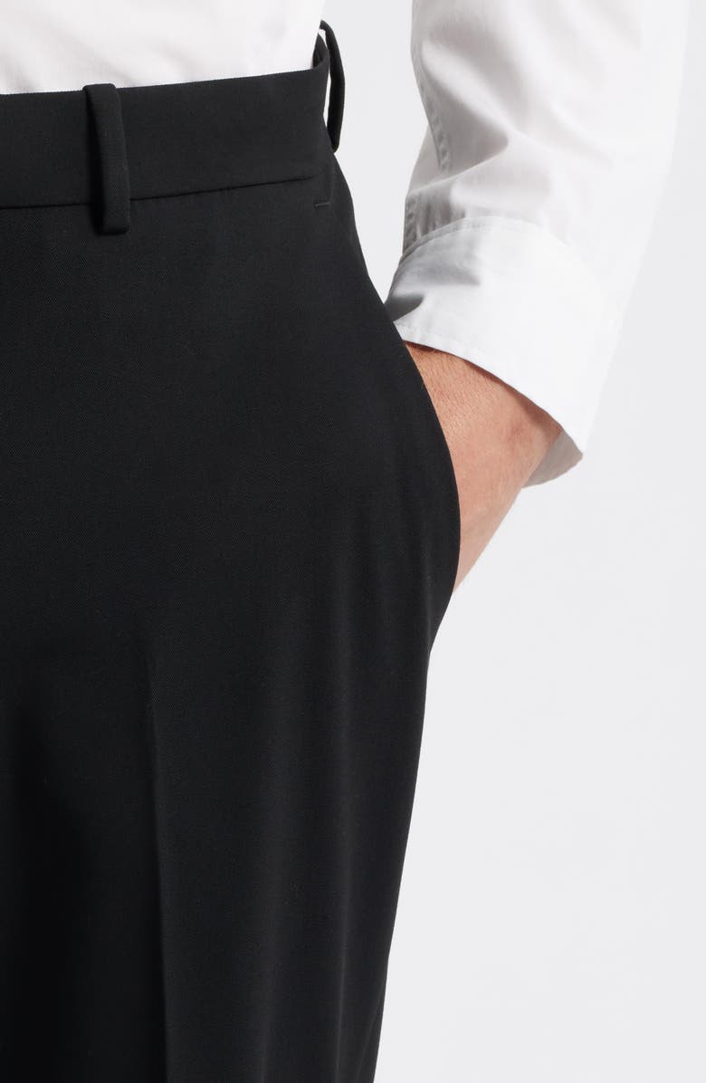 Open Edit Slim Fit Solid Flat Front Stretch Suit Pants, Alternate, color, Black Caviar