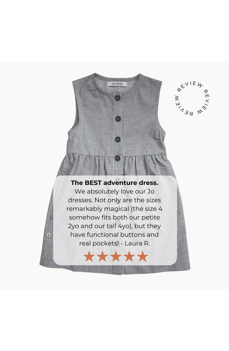 Jackalo Kids’ Organic Cotton Sleeveless Jo Dress, Alternate, color, Engineer Stripe