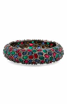 Kenneth Jay Lane Pavé Faux Ruby Emerald Sapphire Bracelet