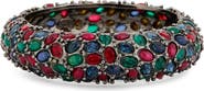 Kenneth Jay Lane Pavé Faux Ruby Emerald Sapphire Bracelet