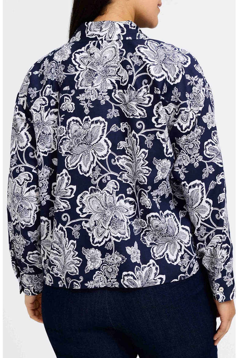 Marina Cotton Button-Up Shirt, Alternate, color, NAVY/ WHITE