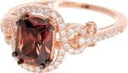 SUZY LEVIAN 14K Rose Gold Plated Sterling Silver Brown Chocolate CZ Ring