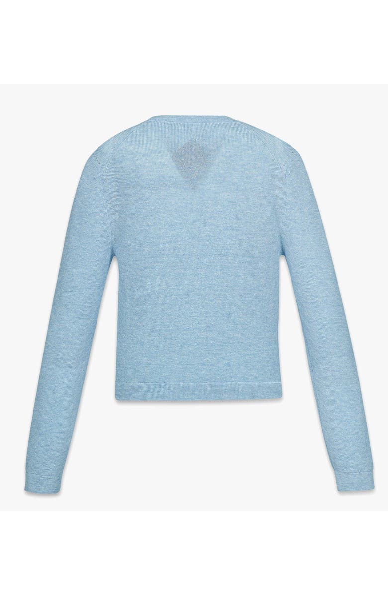 MCM Logo Patch Knit Cardigan, Alternate, color, Blue