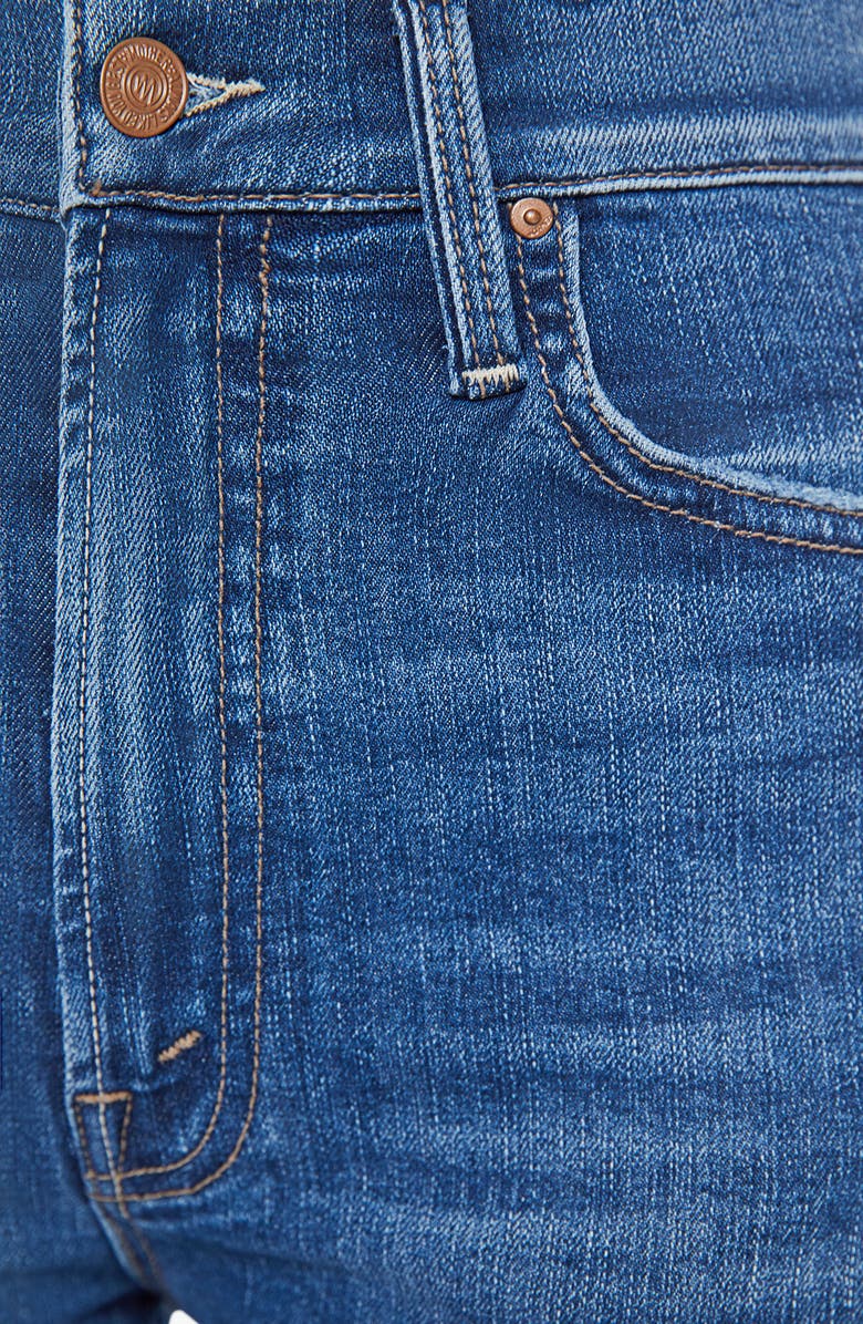 MOTHER High Waist Rider Fray Step Hem Ankle Jeans, Alternate, color, 