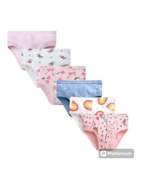 6 Pack Kids and Toddlers Underwears Soft Cotton Panties