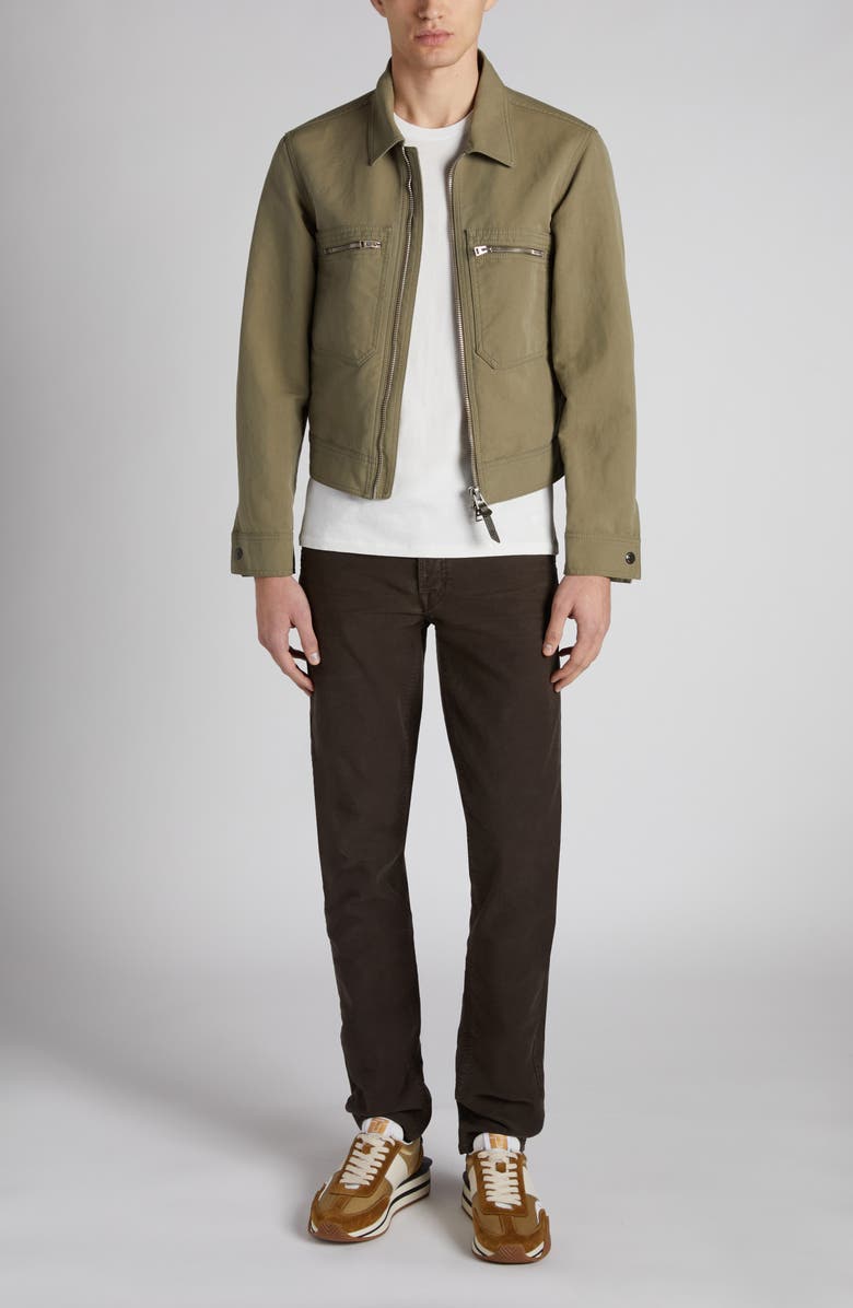 TOM FORD Cotton Trucker Jacket, Alternate, color, Fg195 Olive