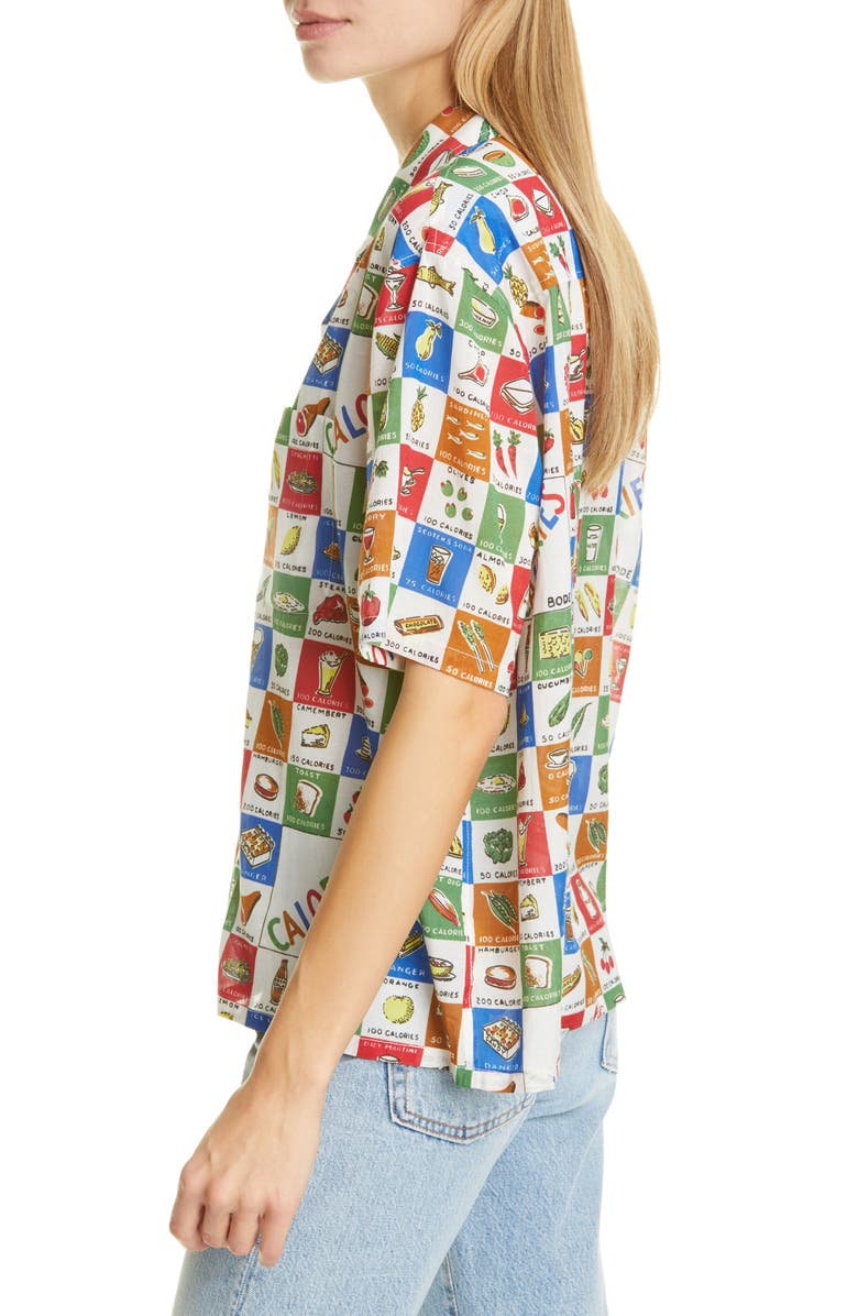 Bode Calorie Print Camp Shirt, Alternate, color, 