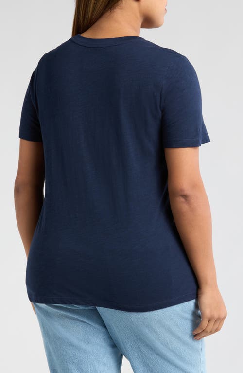 Caslonr Caslon(r) Crewneck Slub Jersey Pocket T-shirt In Navy Blazer