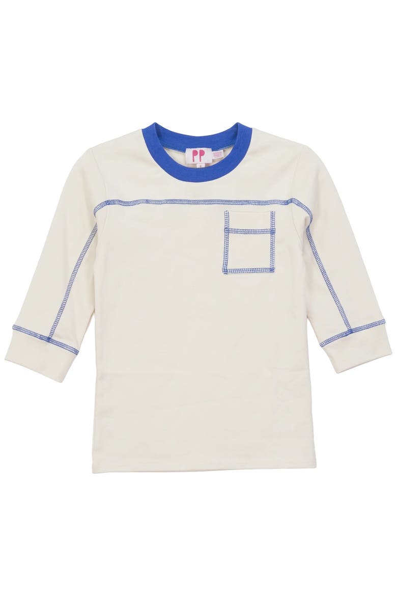 Color Block Contrast Panel Pocket T-Shirt, Main, color, Cream