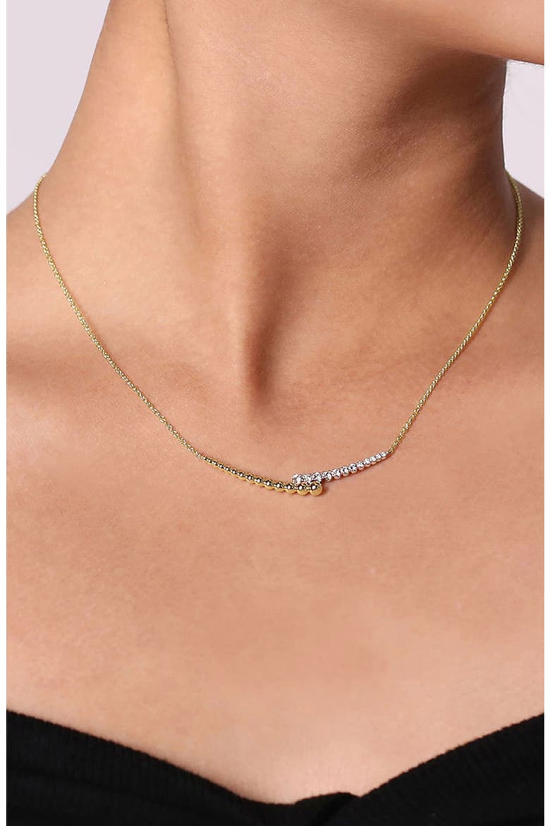 Bujukan Beaded Diamond Bypass Pendant Necklace, Alternate, color, TWO TONE