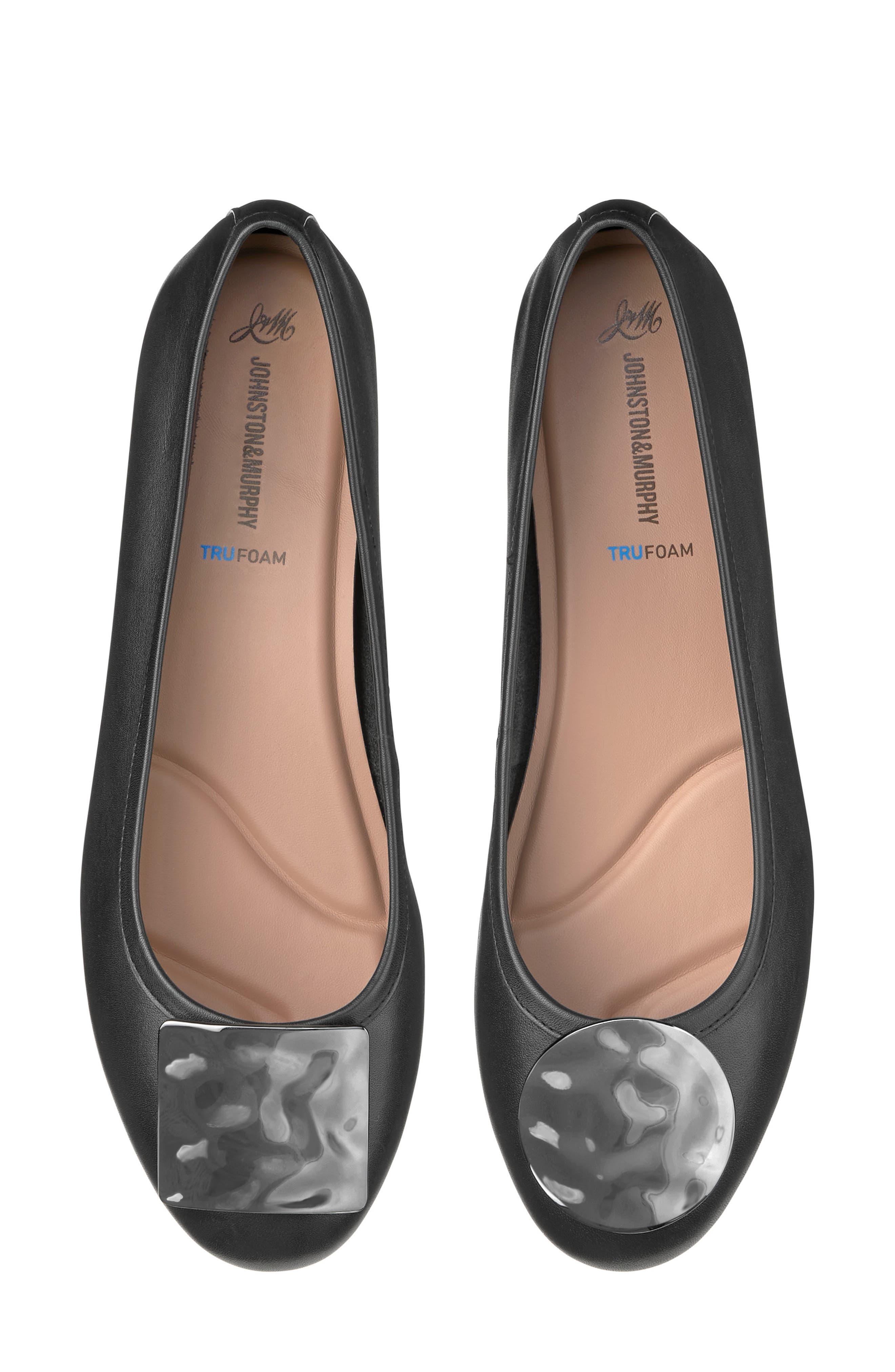 Claire Ornamental Flat, Alternate, color, BLACK NAPPA LEATHER
