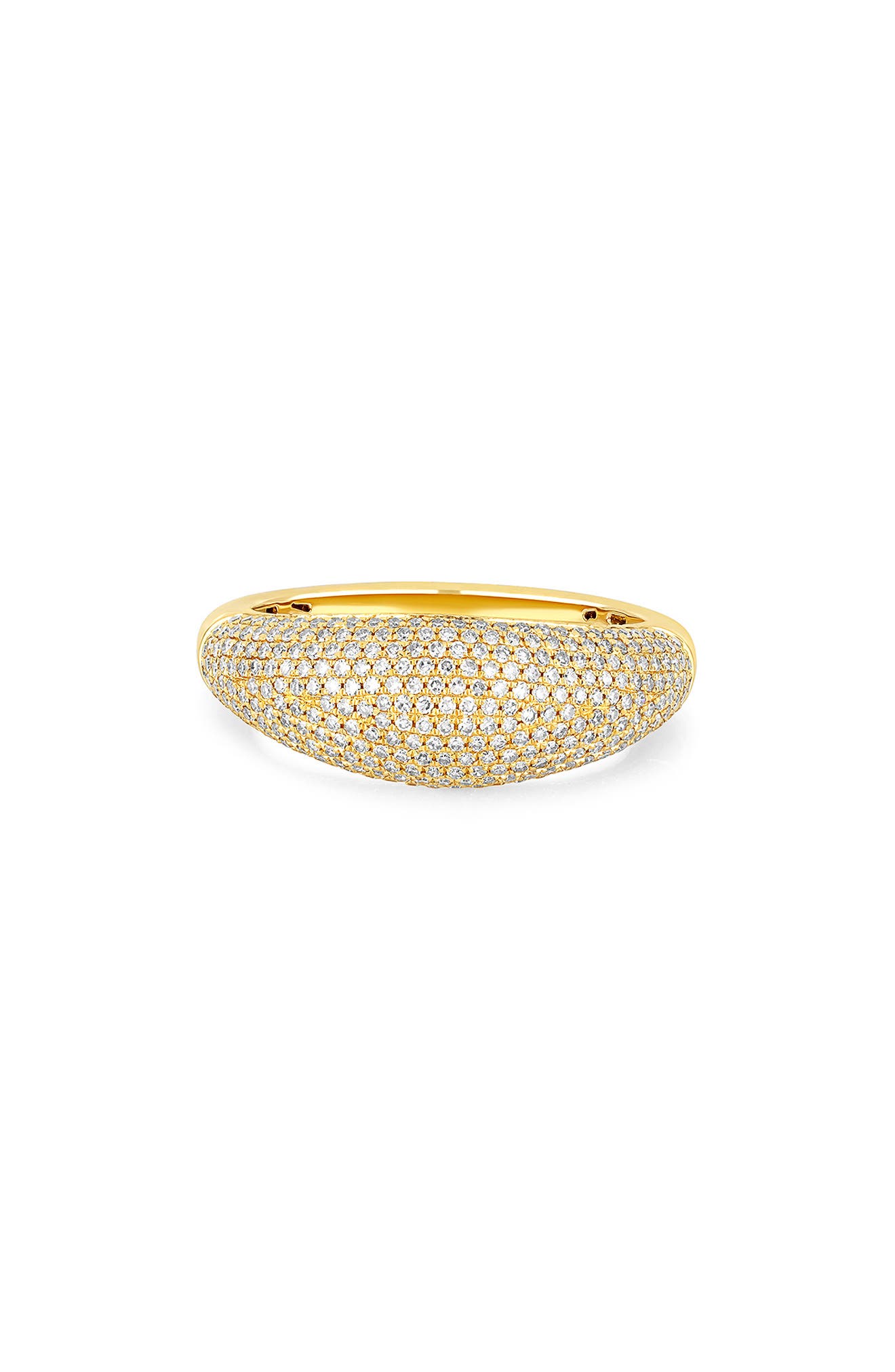 EF Collection Pavé Diamond Dome Ring in Yellow Gold 