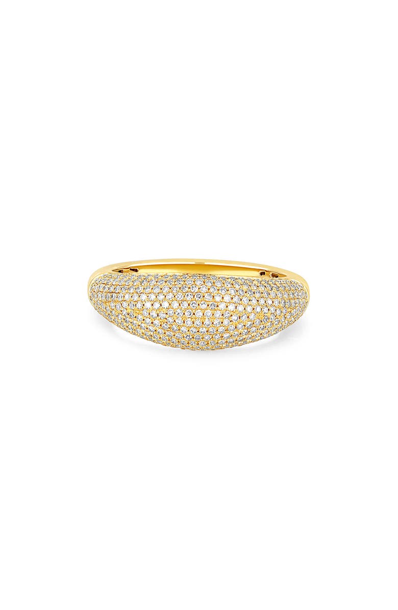 EF Collection Pavé Diamond Dome Ring, Main, color, Yellow Gold