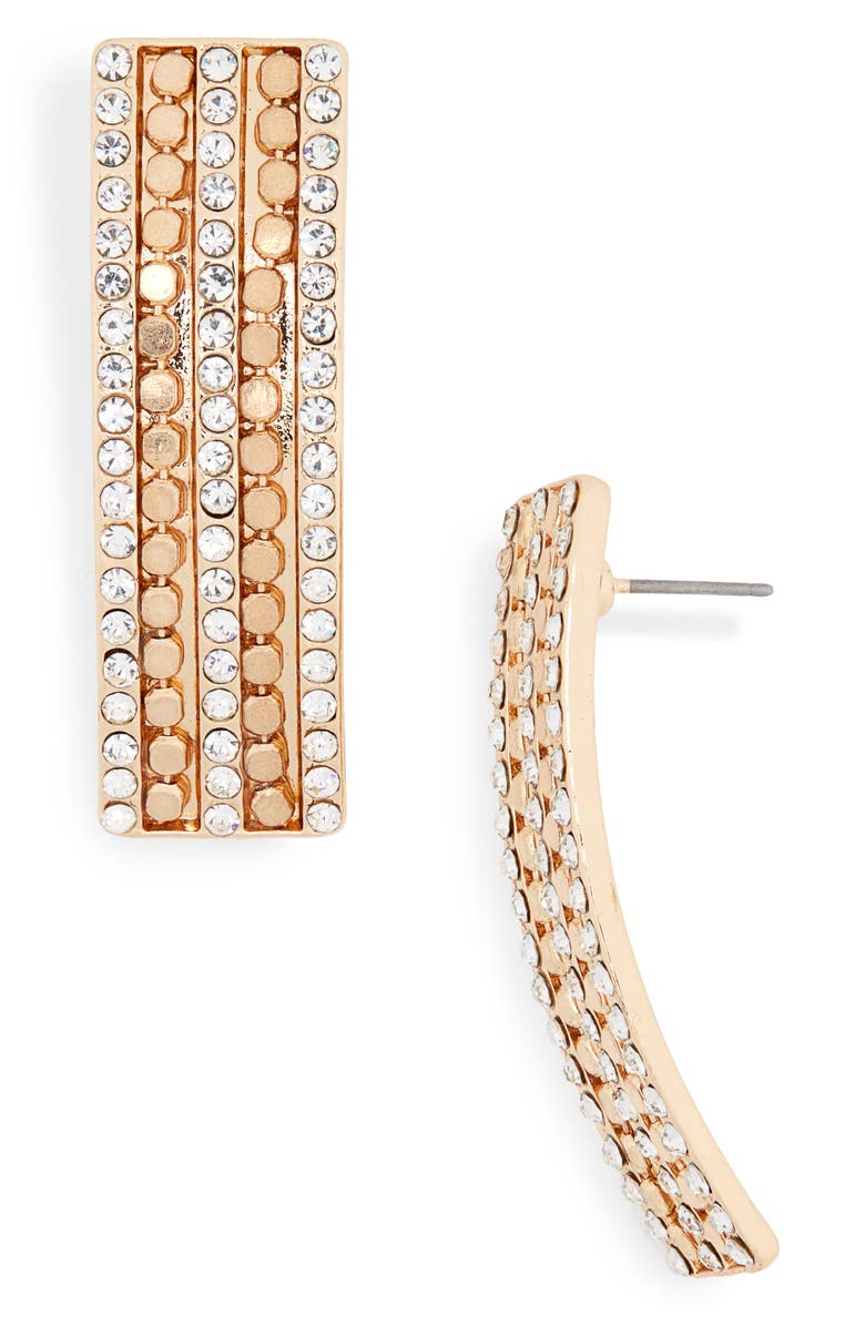 BP. Pavé Linear Drop Earrings, Main, color, 